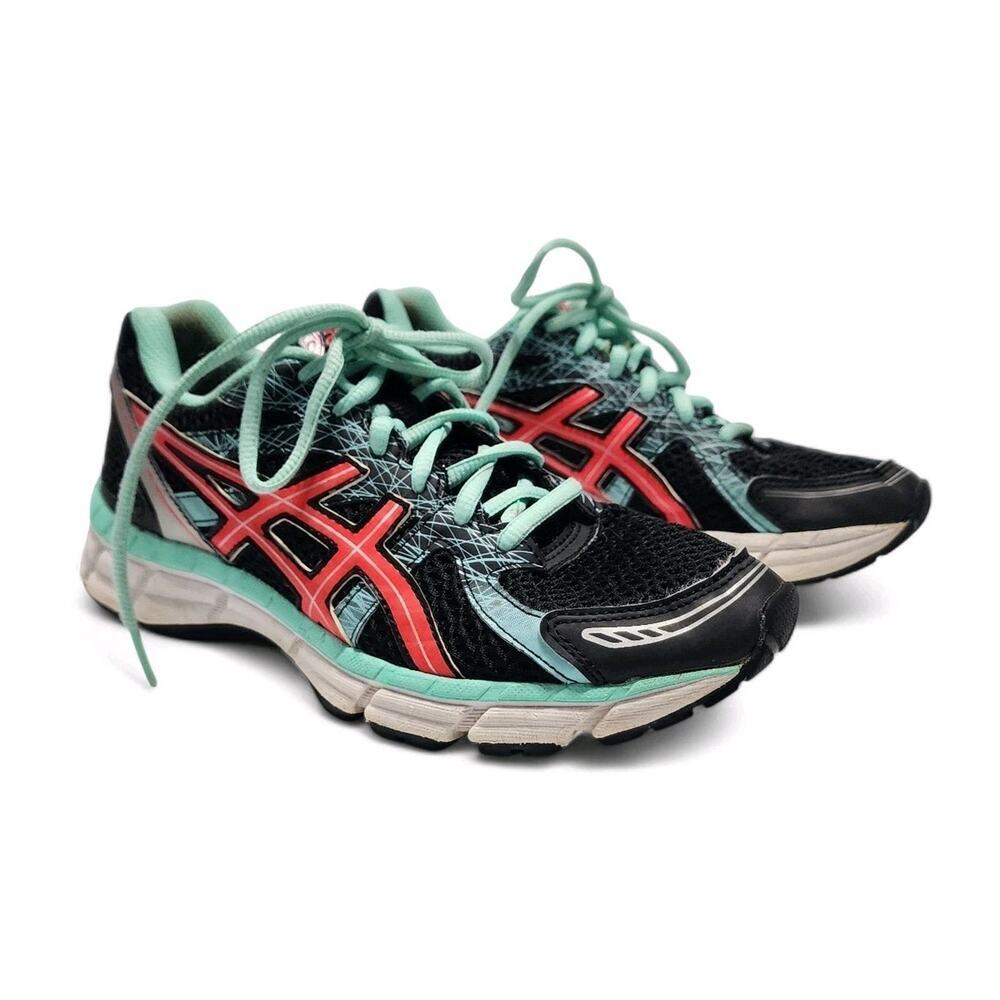 Asics Gel-Excite 2 Womens Shoes Sneakers Black Green T473N Running Size 6.5